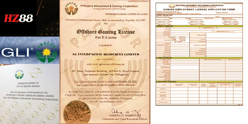 HZ88 🥇 Trang Chủ Nhà Cái Uy Tín Top Đầu 2025 ĐK +88K 7 Giấy phép hoạt động HZ88 từ PAGCOR